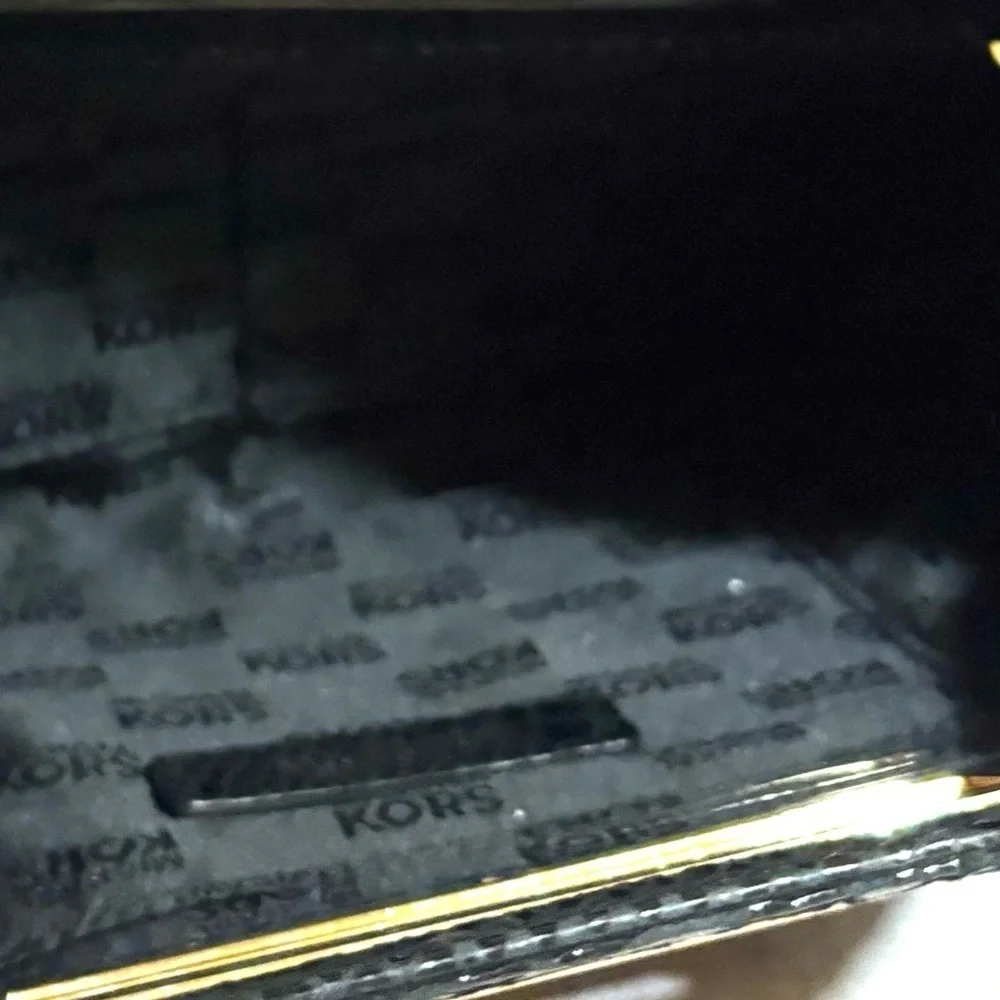 Michael Kors Black snake skin print Clutch Bag
